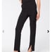 Chico’s Black Label 4 Pants Slit Split Hem in black front & back pockets zip fly