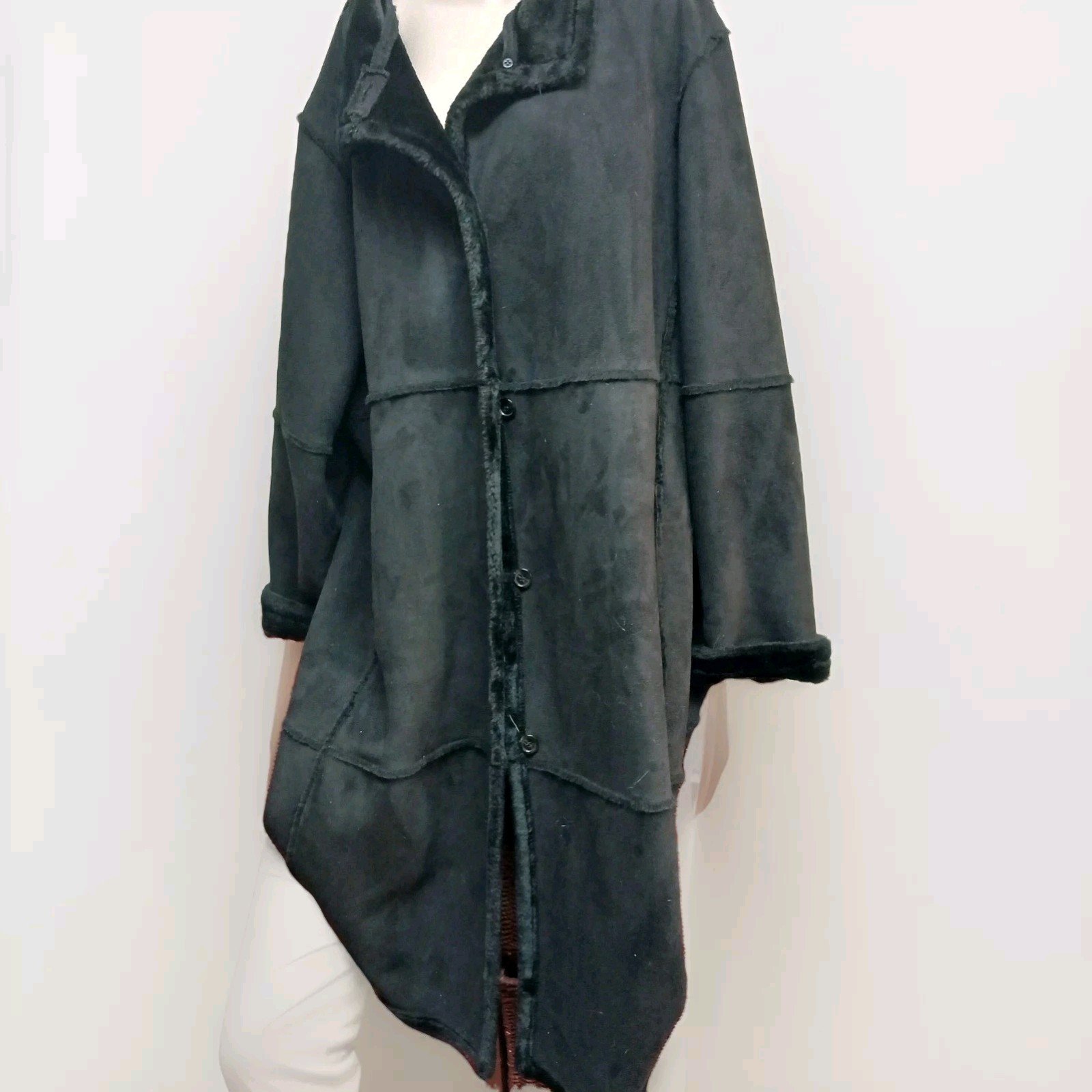 Centigrade Outerwear Vegan Faux Fur Shearling Sherpa Suede Peacoat Womens sz 3X