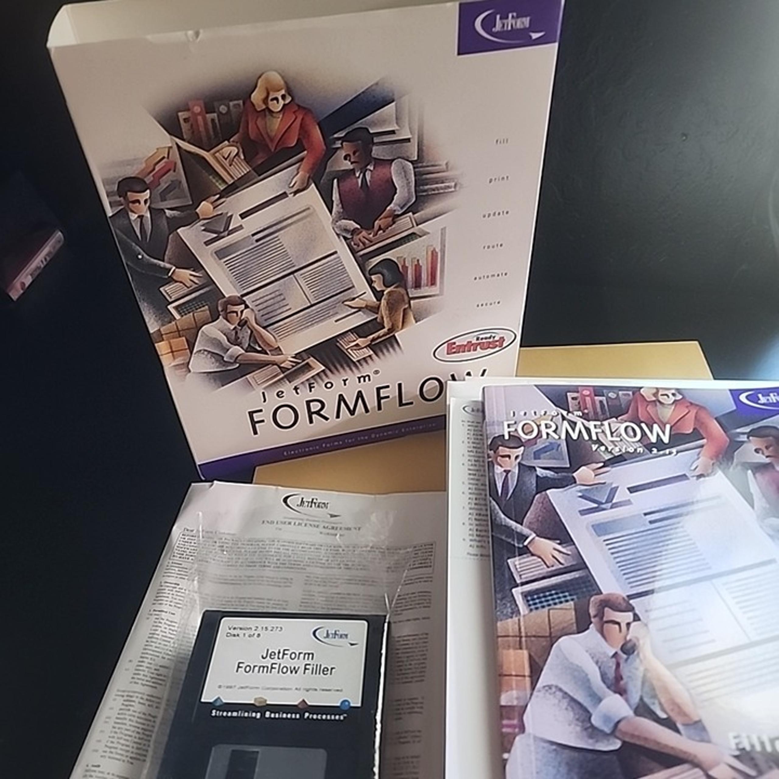 Jetform Formflow Filler  Kit  2.15  Vintage For Windows PC 1997 Sealed Disks