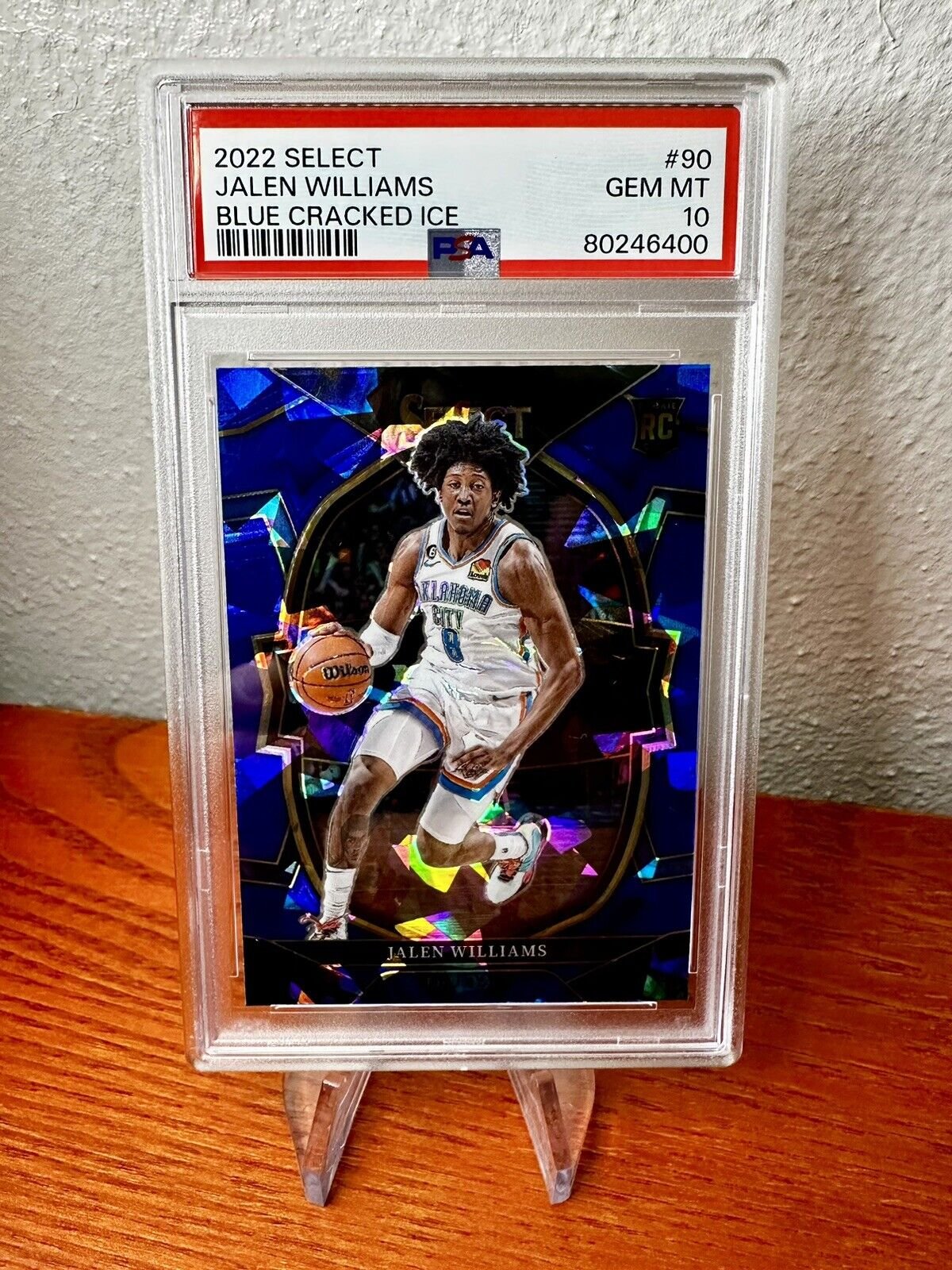 2022 PANINI SELECT #90 JALEN WILLIAMS ROOKIE BLUE CRACKED ICE PSA 10