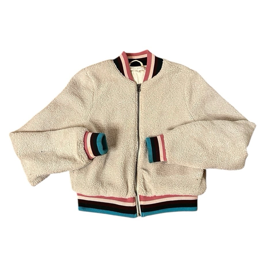 Spiritual Gangster Sherpa Faux Fur Bomber Jacket Small