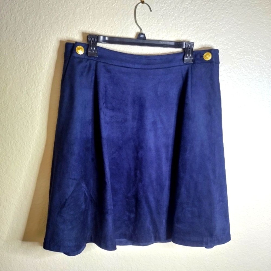 karl lagerfeld paris heavyweight suede a line mini skirt sz 12