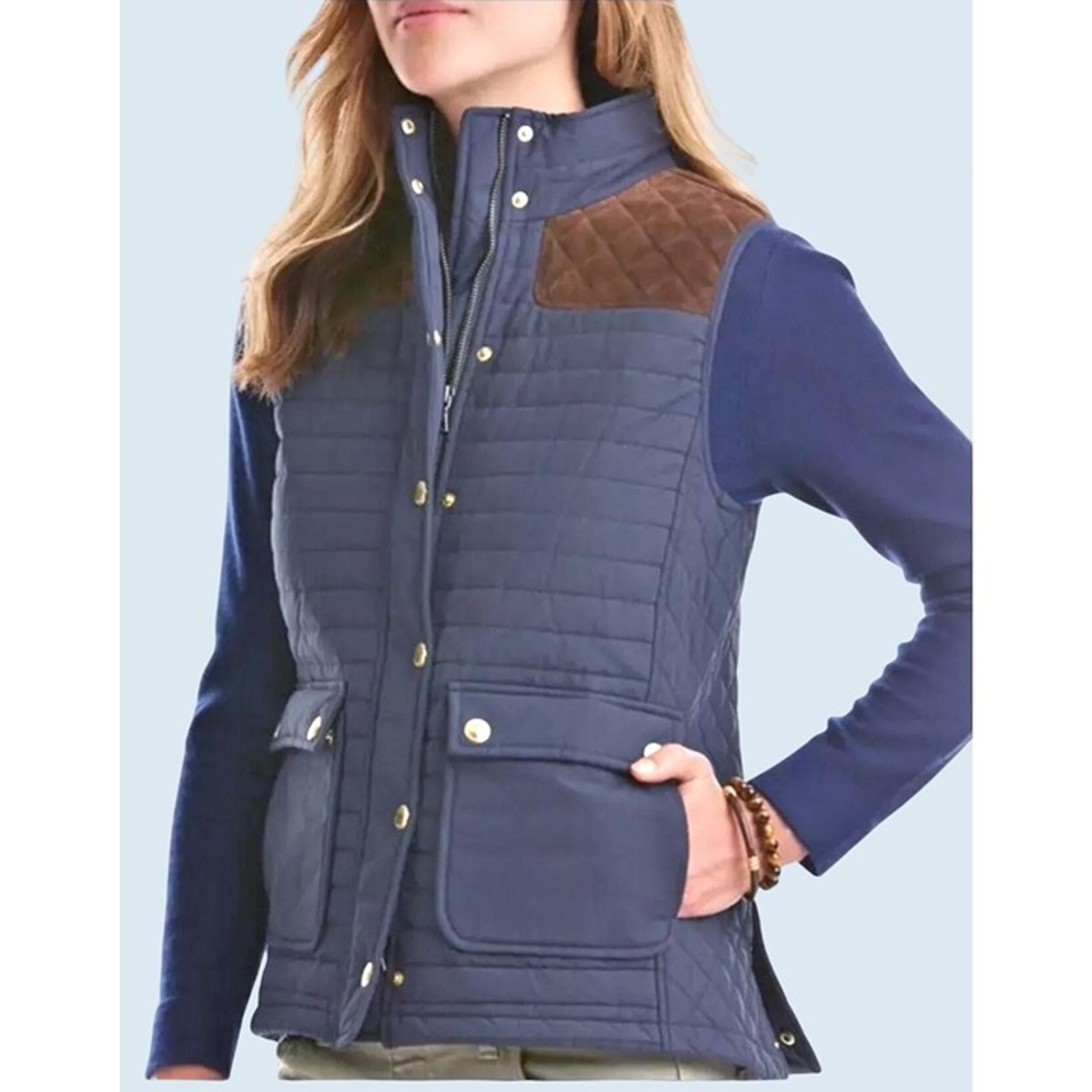 VINEYARD VINES Navy Hunter Suede Patch Outdoor Vest Size Small
