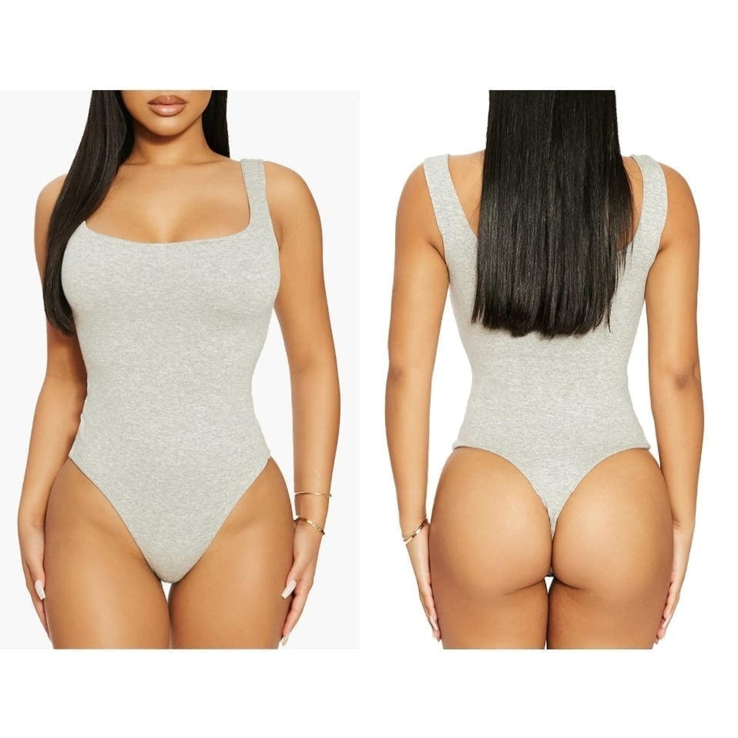 Nwot- naked wardrobe tank bodysuit, gray, size S