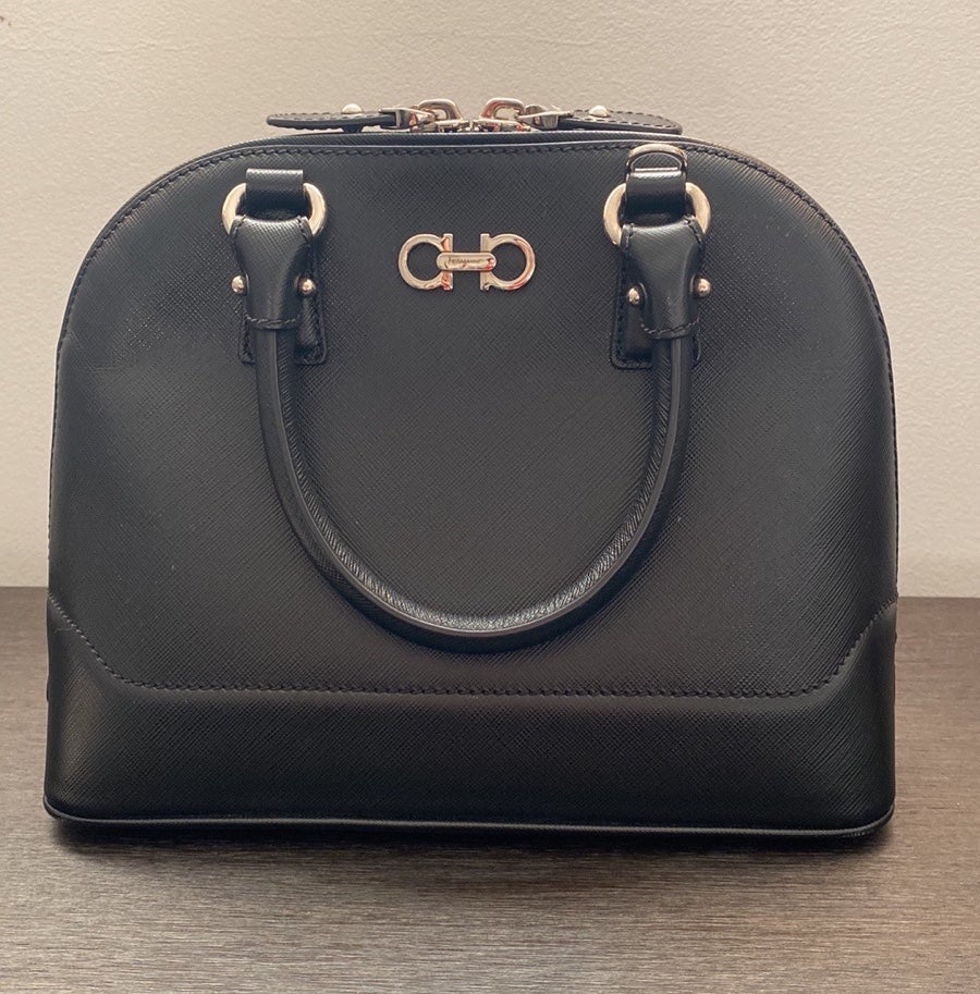 Salvatore Ferragamo 'Mini Darina' Dome Satchel. Color: Black.