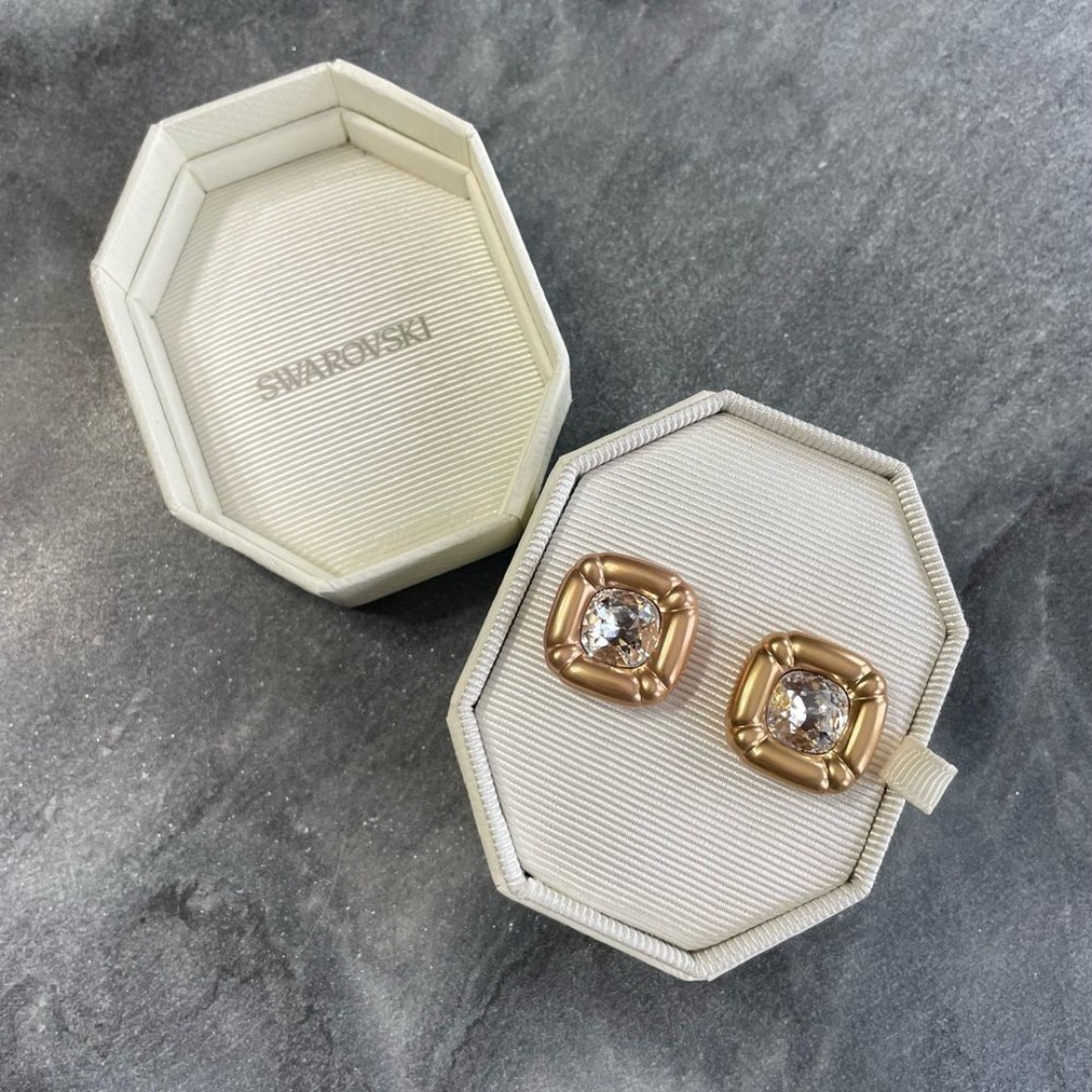 New Swarovski Crystal Dulcis Gold Earrings