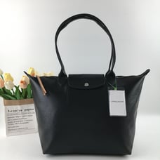 LONGCHAMP Le Pliage Cuir City Shoulder Bag L Black