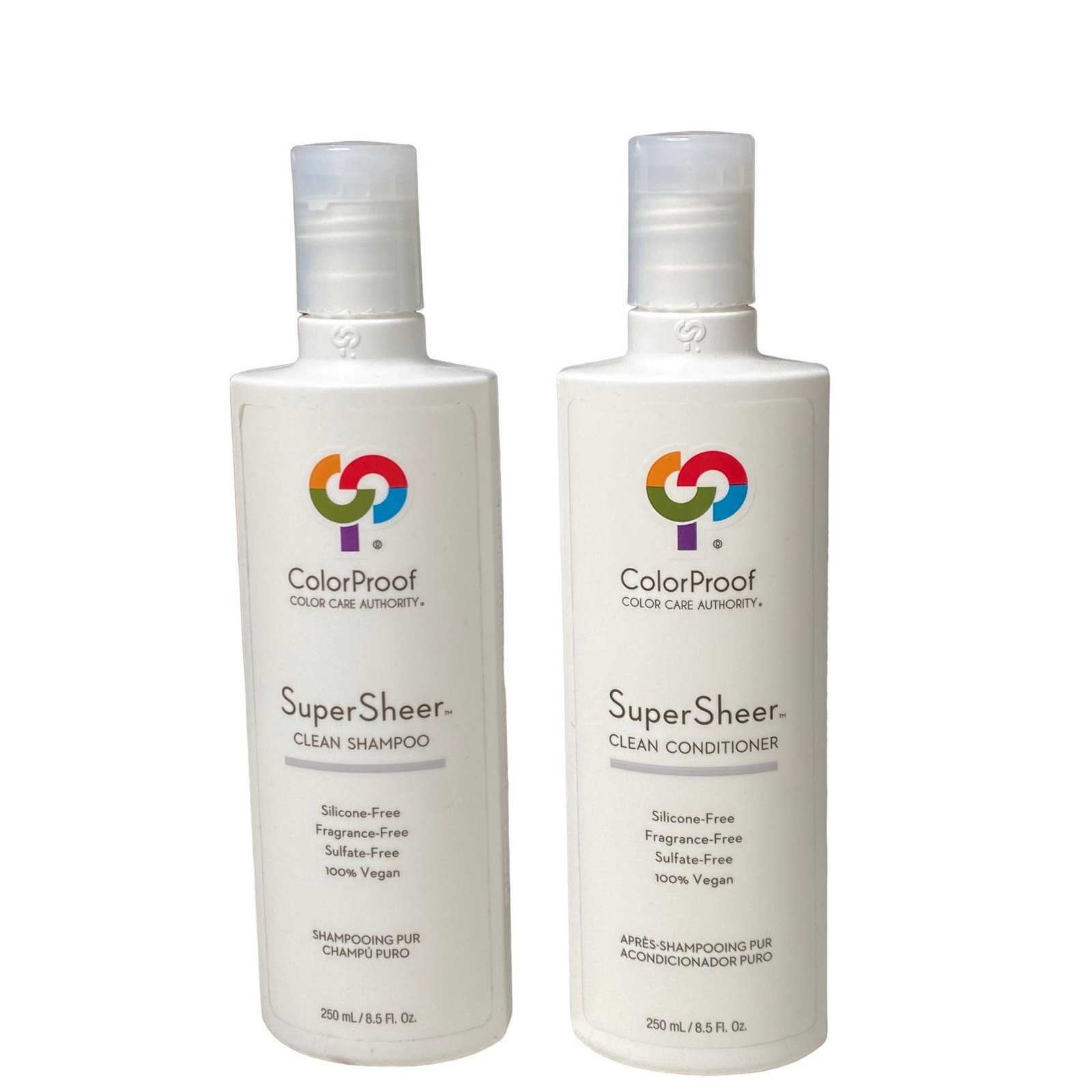 ColorProof Super Sheer Clean Shampoo & Conditioner each bottle is 8.5 fl oz