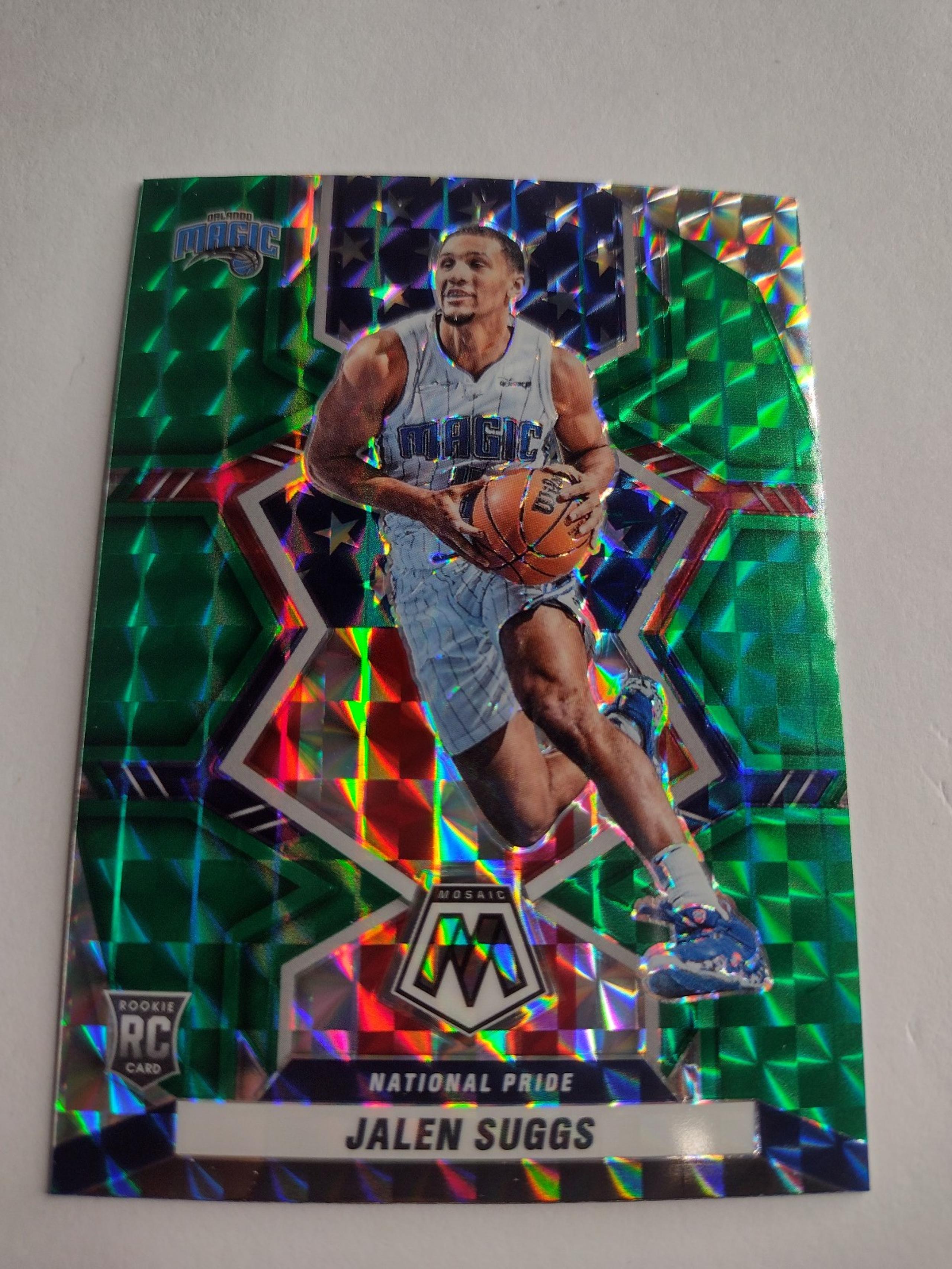 2021-22 Jalen Suggs Rookie National Pride Green Mosaic Orlando Magic #256