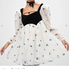NWT For Love and Lemons velvet bodice mini dress