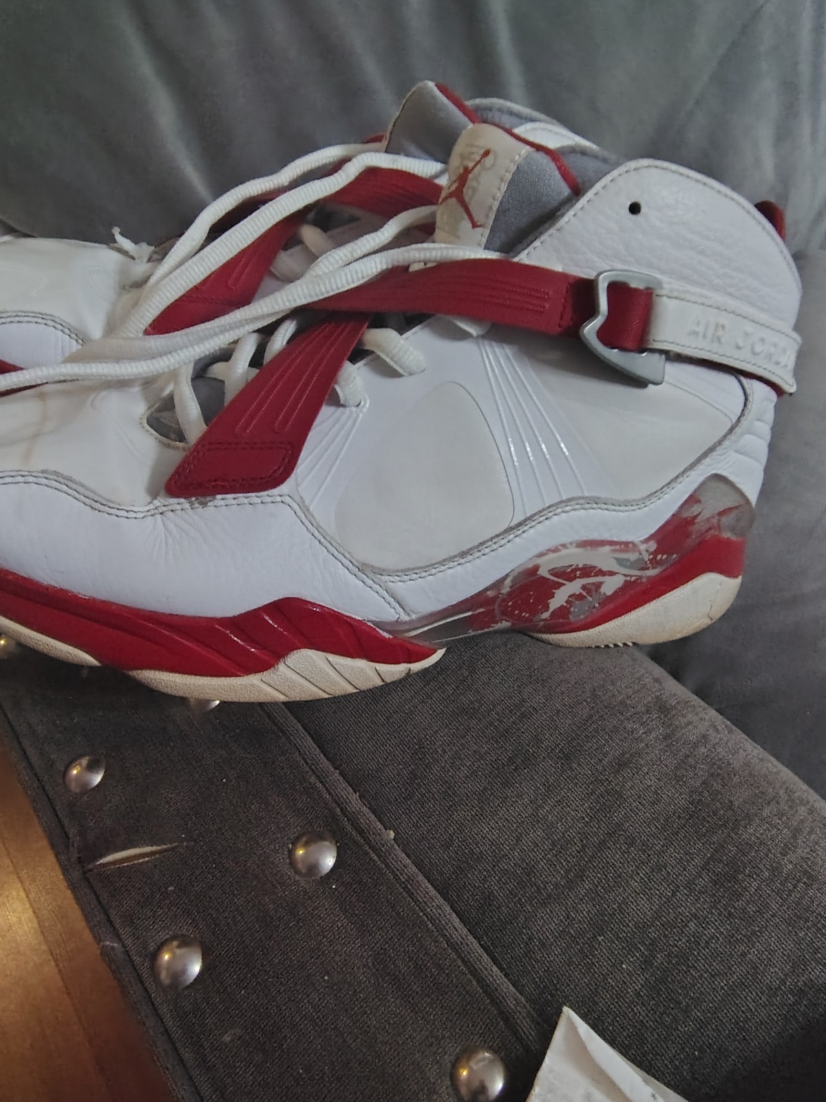 Nike Air Jordan 8.0 RETRO Sneakers Mens White Red size 10.5