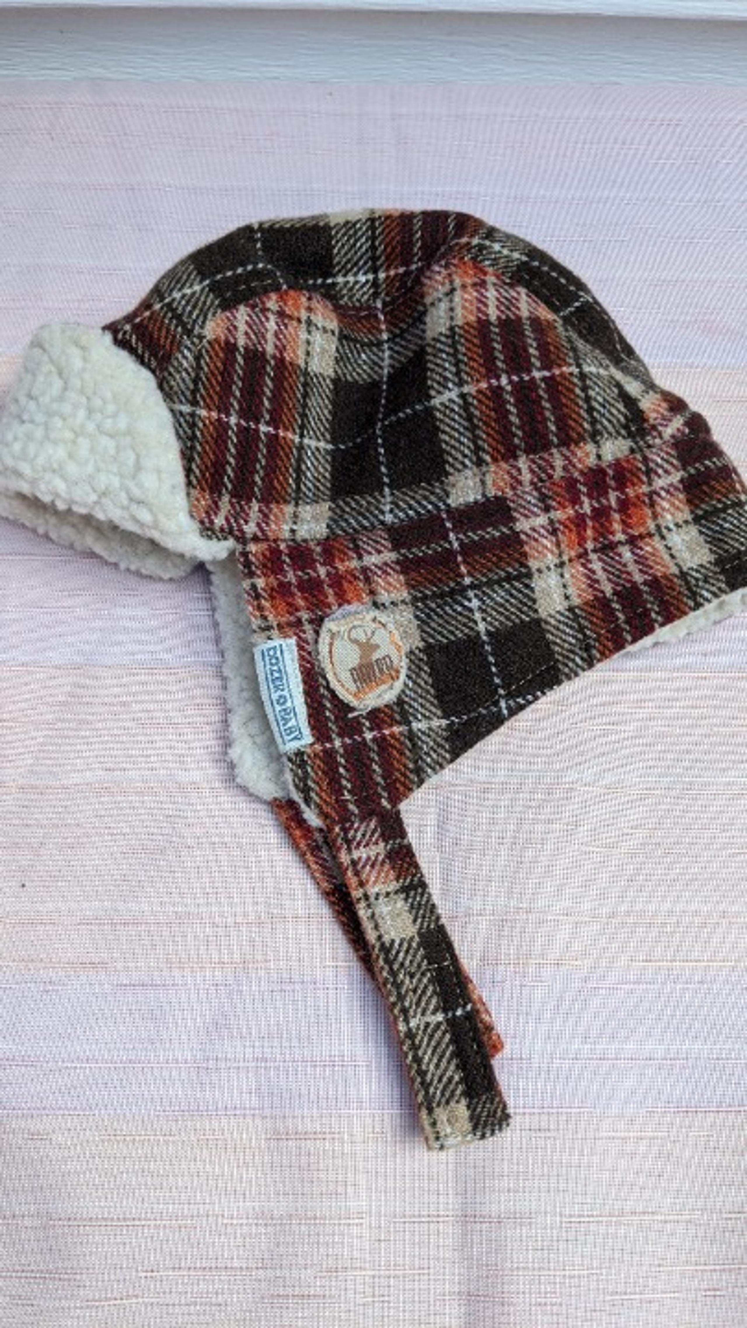 Plaid Fleece-Lined Hat