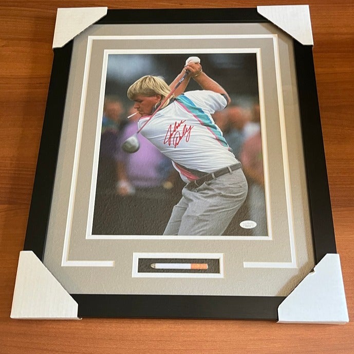 John Daly Signed & Professionally Framed 11x14 Replica Cigarette Display