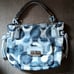 COACH KRISTIN OP ART BLUE AND WHITE SHOULDER BAG. EXCELLENT CONDITION!