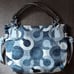 COACH KRISTIN OP ART BLUE AND WHITE SHOULDER BAG. EXCELLENT CONDITION!