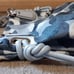 COACH KRISTIN OP ART BLUE AND WHITE SHOULDER BAG. EXCELLENT CONDITION!