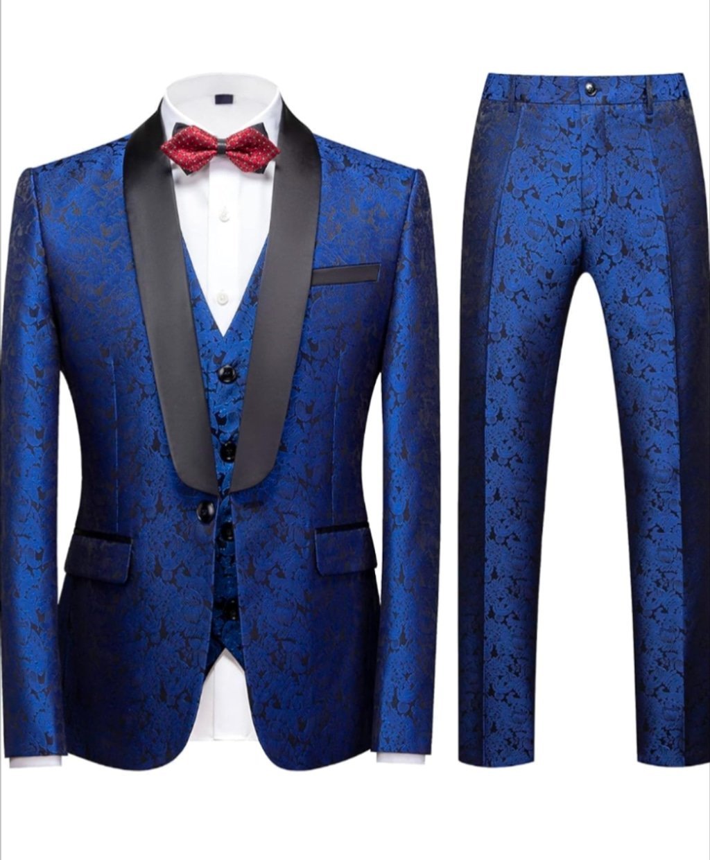 Men's Kuduro Suit 3 piece Set Size medium Blue Floral