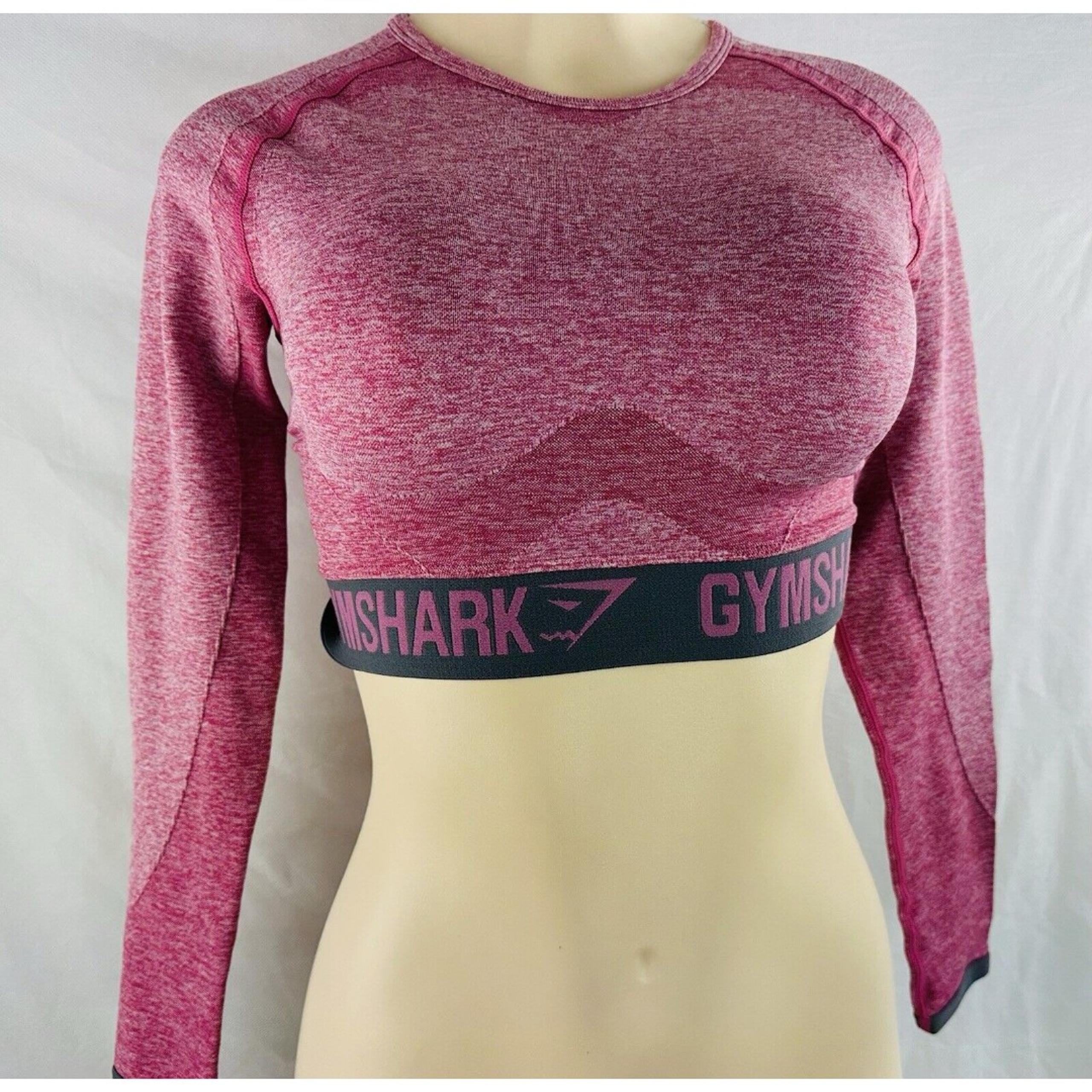 Gymshark Flex Long Sleeve Crop Top in Pink Women's Size Small