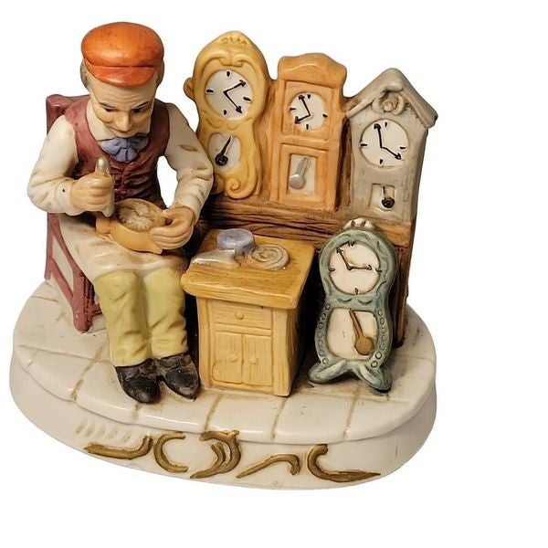 VTG Watchmaker Watch Hallmark Horologist Porcelain Charming Hand Painted Figure