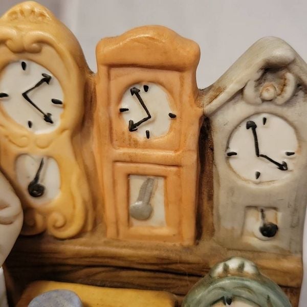 VTG Watchmaker Watch Hallmark Horologist Porcelain Charming Hand Painted Figure - detail