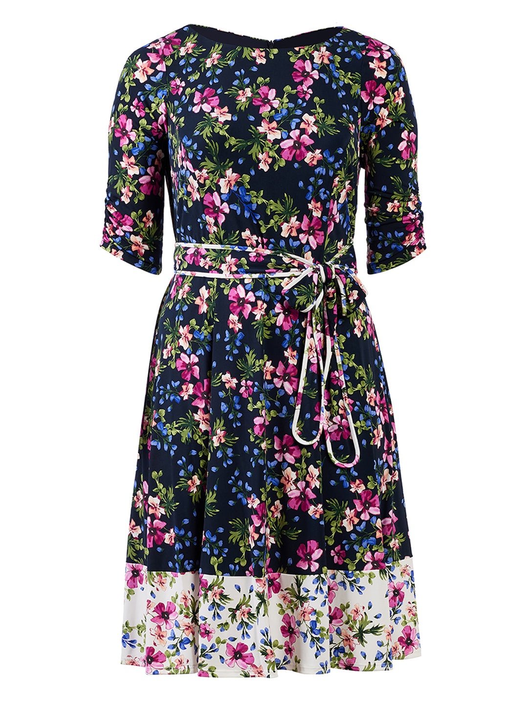 Jessica Howard Ruched Sleeve Floral Dress
