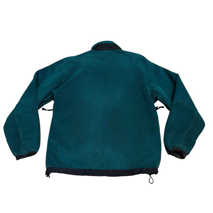 Vintage The North Face Fleece Full Zipper Jacket Size Medium Green Black 90s