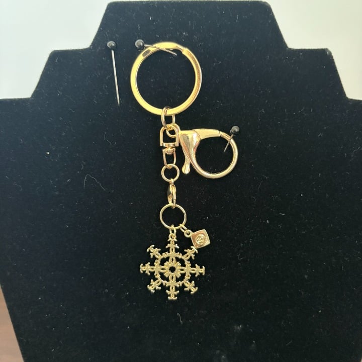 Limited Edition Novelty Charm 2024 Snowflake Bag Charm Keychain Ring New
