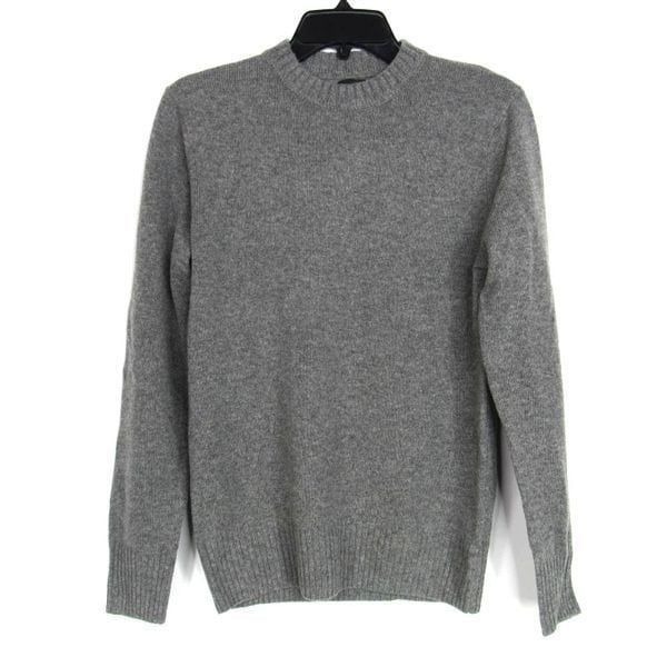 J Crew Women's Crew Neck Long Sleeve Wool Blend Knit Sweater in Gray Sz XS