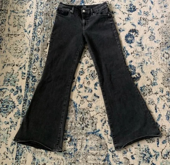 Express Women's Black Flared Jeans Sz M