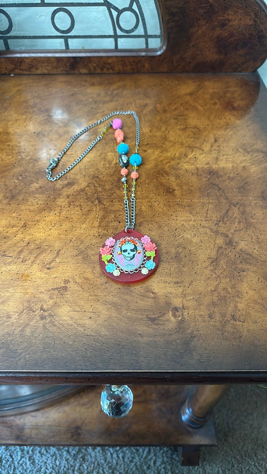 Tarina Tarantino Sugar Skull Necklace with Swarovski Crystals