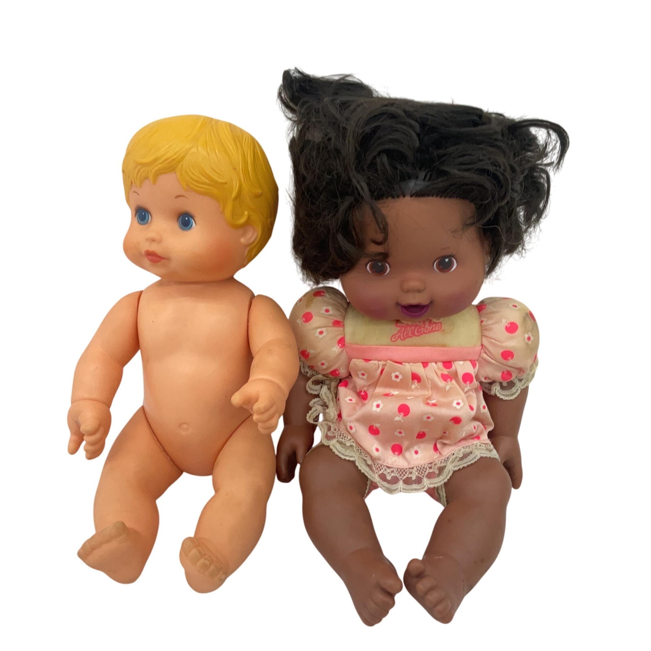 CUTE Preowned LOT 2 Play Baby Dolls Baby All Gone Girl Blonde Boy Poseable