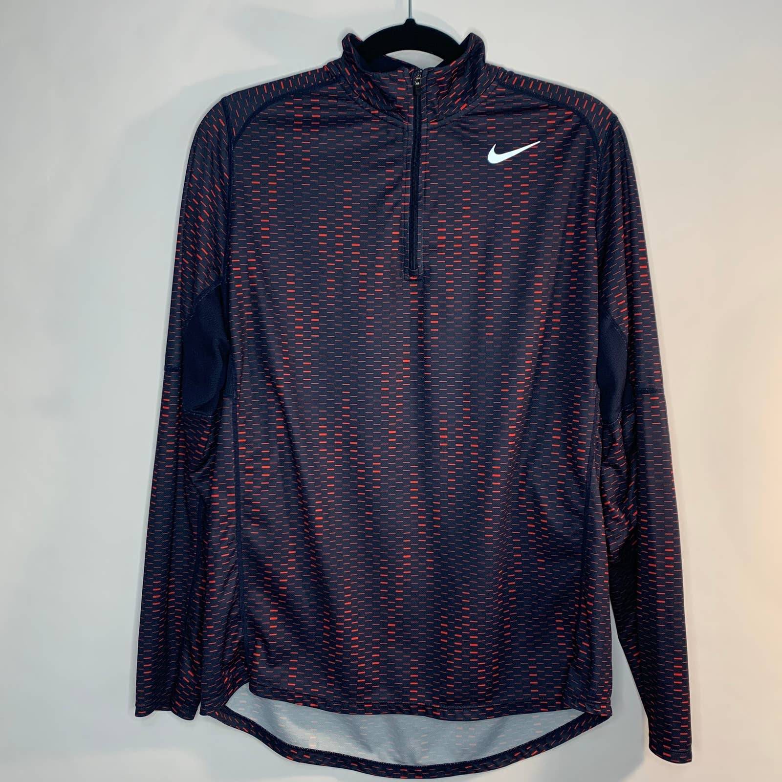 Nike Running Dri-Fit 1/4 Zip Blue/Red