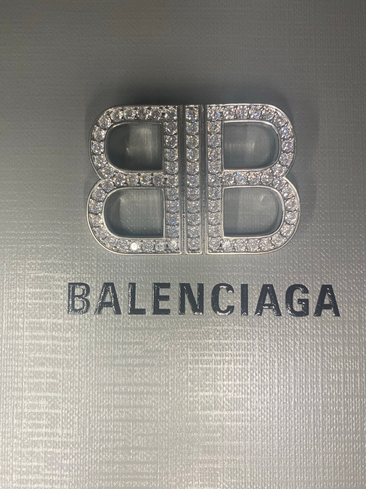 Balenciaga BB logo brooch