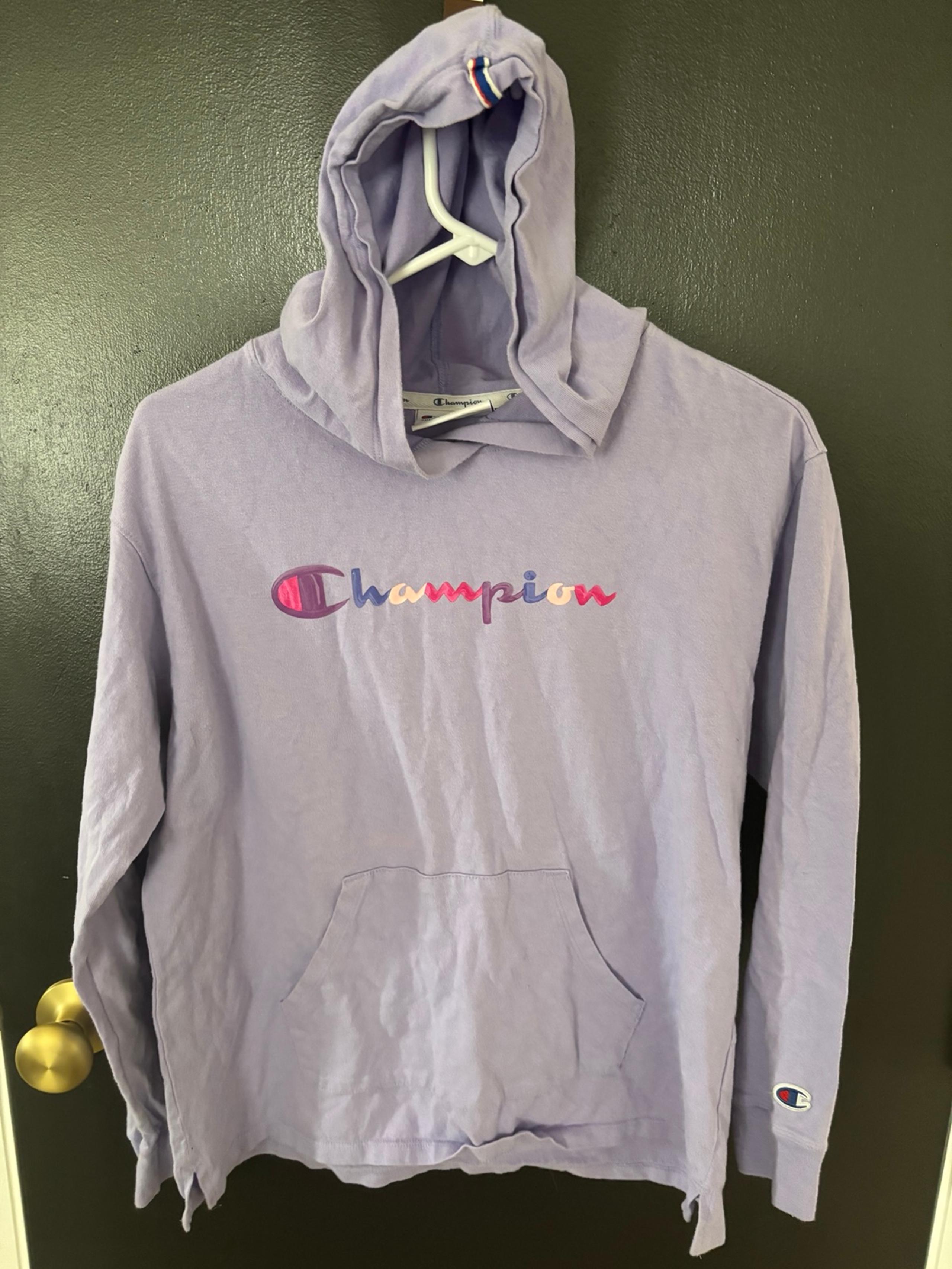 Champion women's size medium purple hooded logo sweatshirt