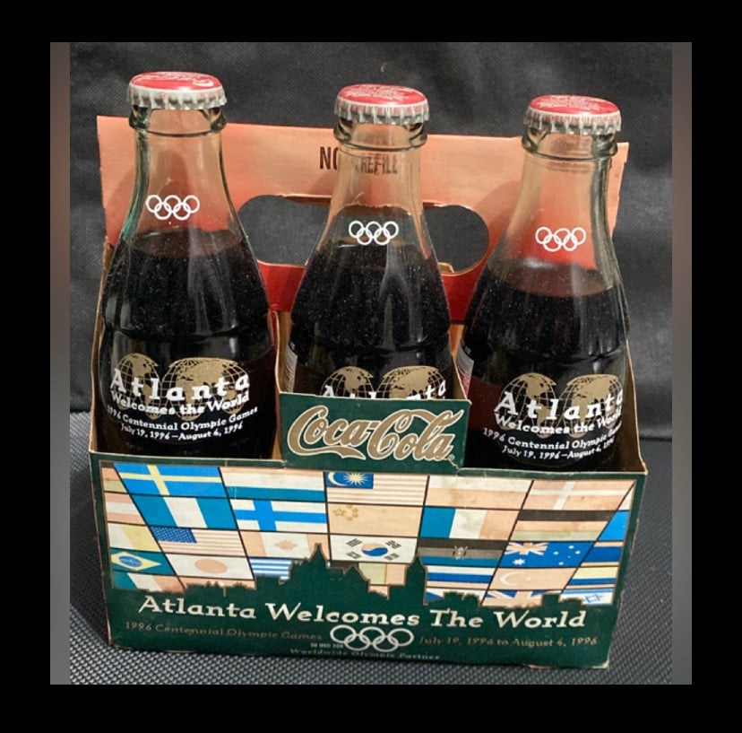 1995-1996 Atlanta Olympic Games 3 Pack COCA-COLA Classic 8oz Sealed Bottles