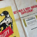 1950s Vitality Chicago Illinois 100 lbs Cattle feed bag canvas advertising decor