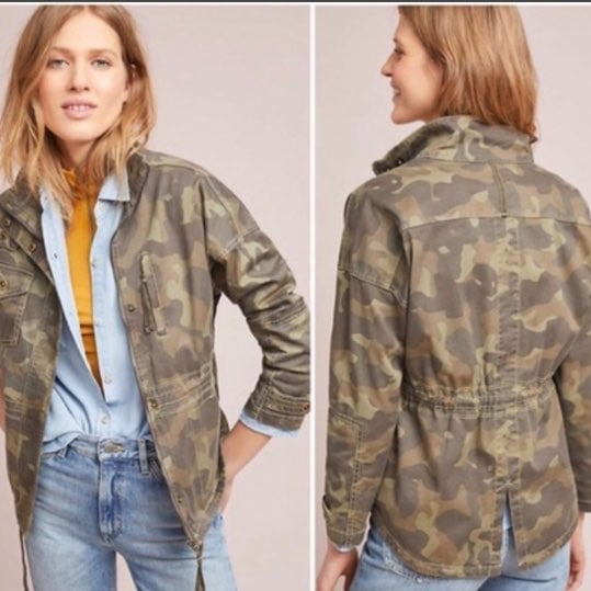 Anthro marrakech camo utility jacket