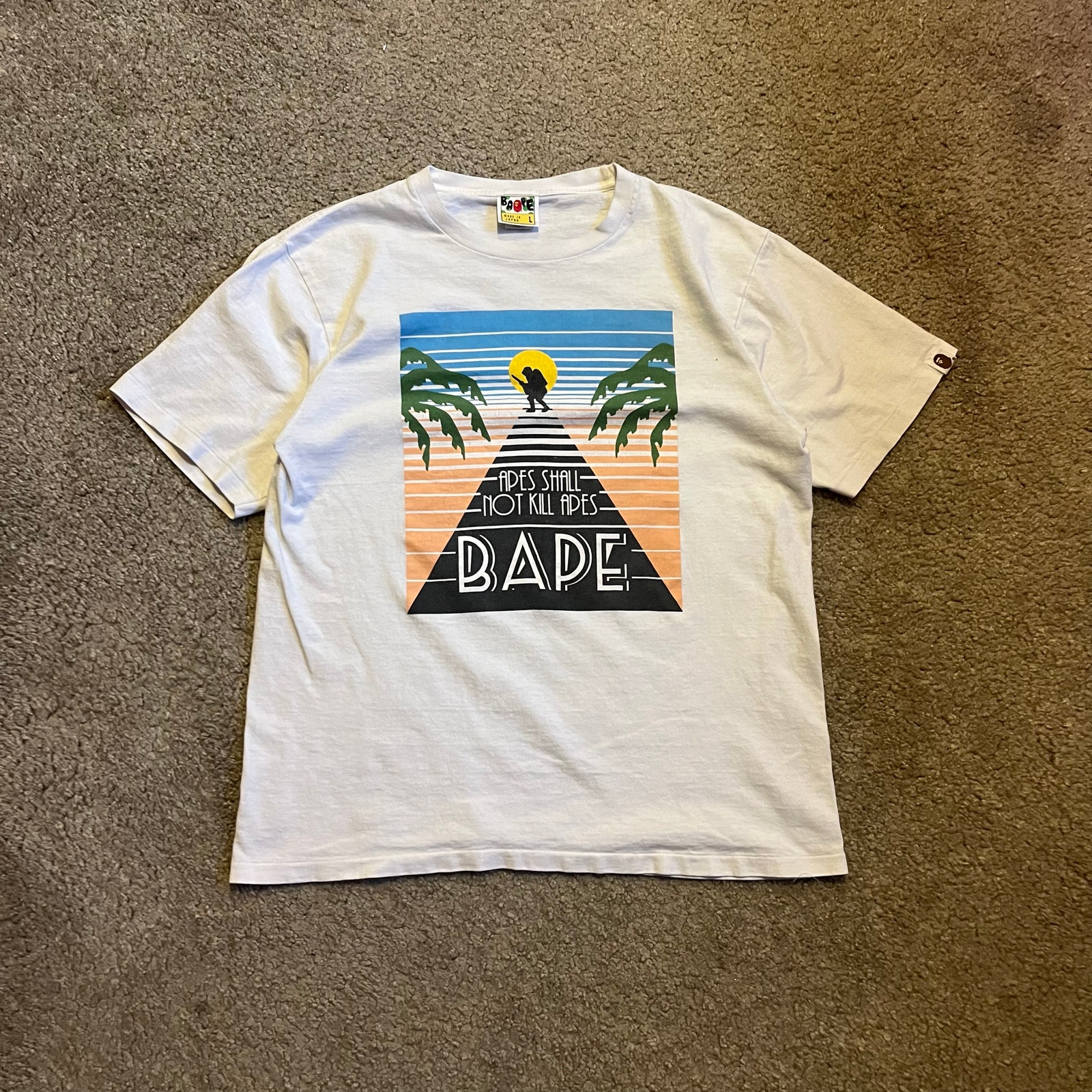 Authentic Bape 2000’s Tropical Tee White L