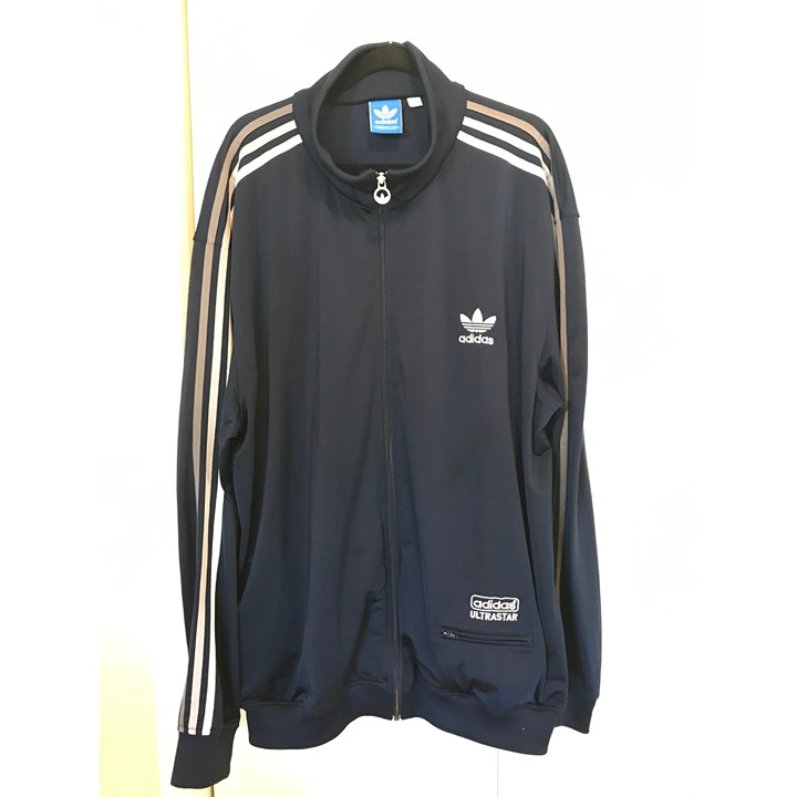 Adidas Ultrastar Track Jacket Trefoil 3 Stripe Navy Blue 3XL