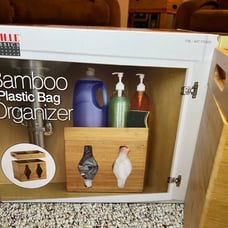 Bamboo plastic bag organizer