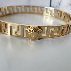 18k Gold Plated Medusa Greek Bangle solid Bracelet Unisex designer bangle
