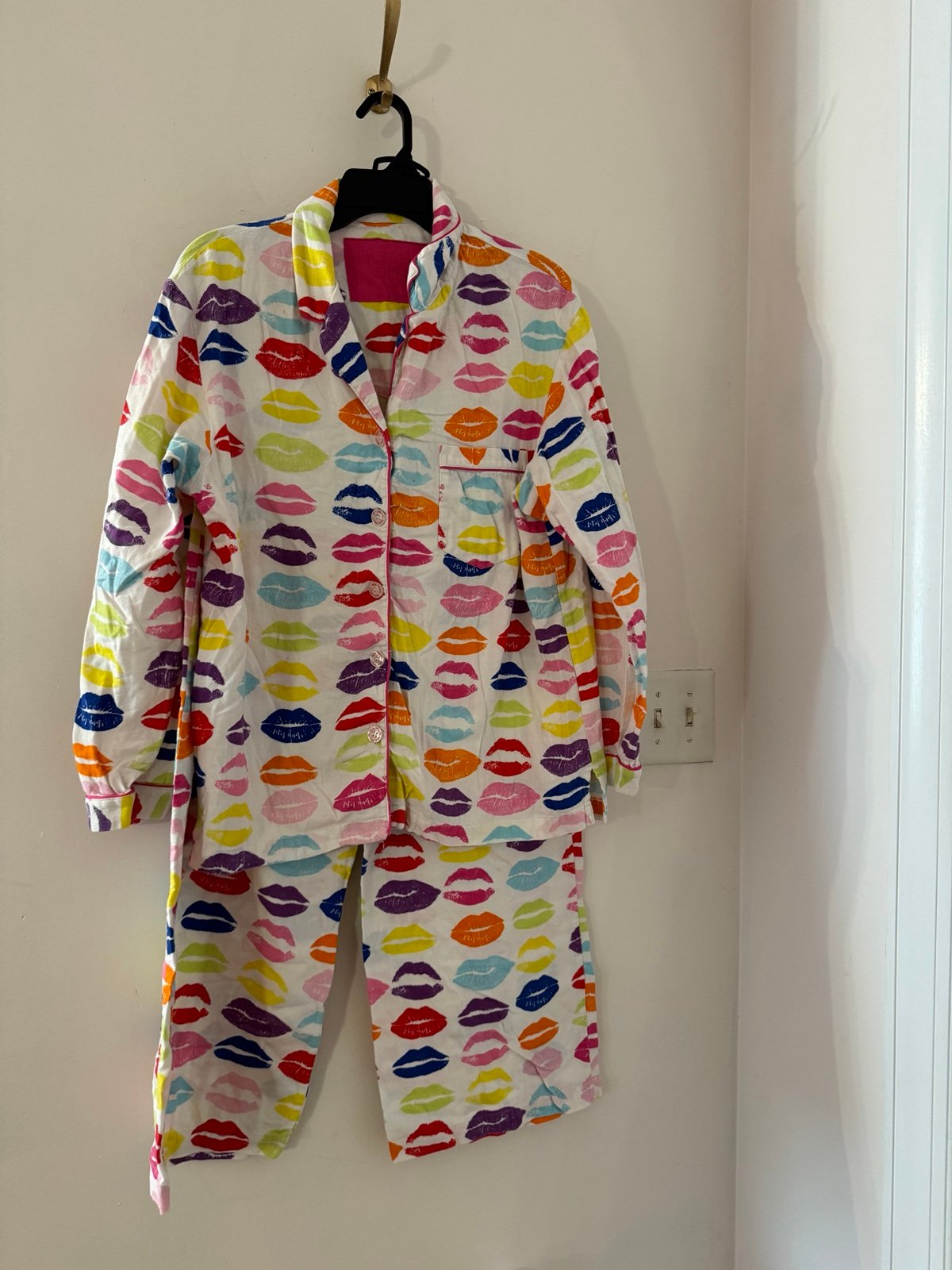 VINTAGE victoria’s secret 2 piece pajama set flannel material size M