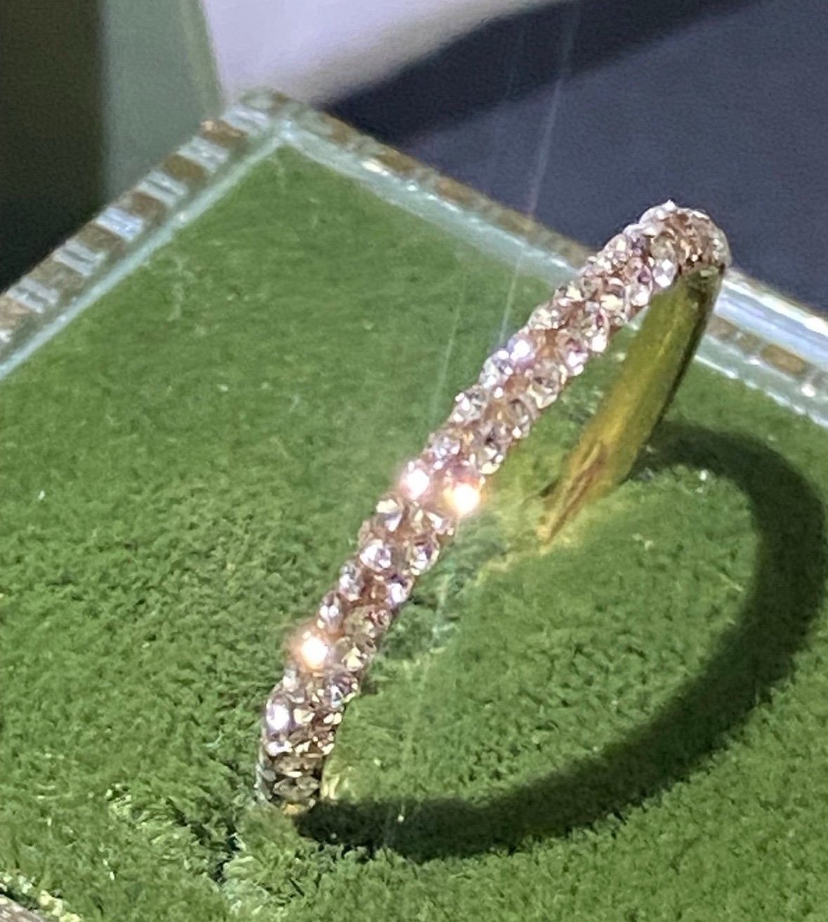Modern 14K Gold Italian White Sapphire Eternity Band Ring 7