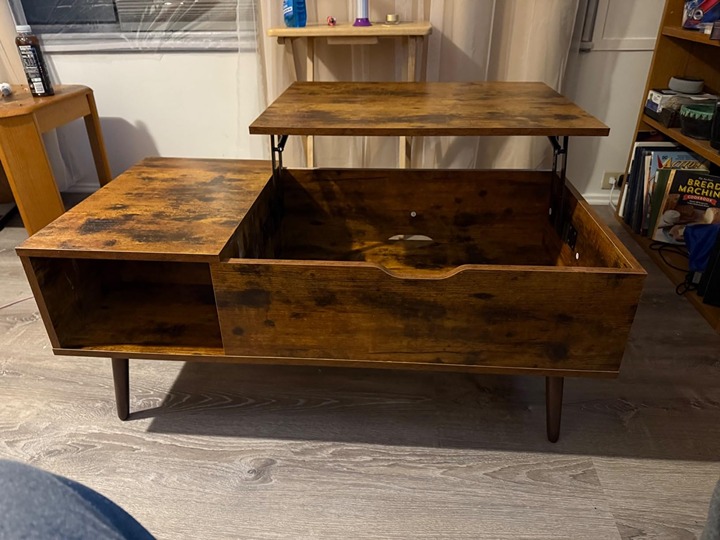 Lift Top Coffee Tables for Living Room, Small Rising Wooden Dining Center Tables