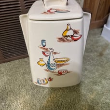 Vintage MCM Atomic Stanford Pottery Large Kitchen Canister