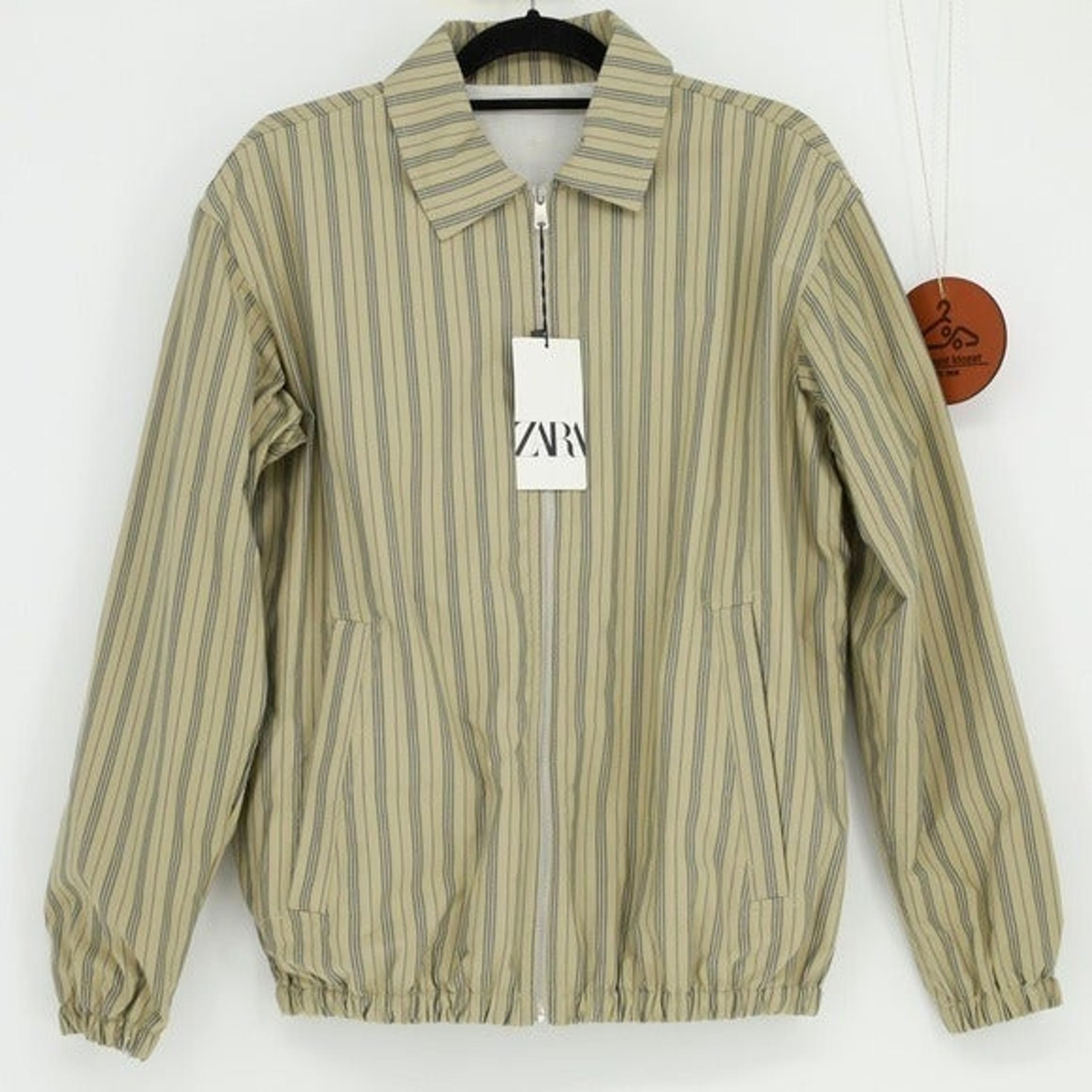 ZARA MEN STRIPED ZIP FRONT JACKET