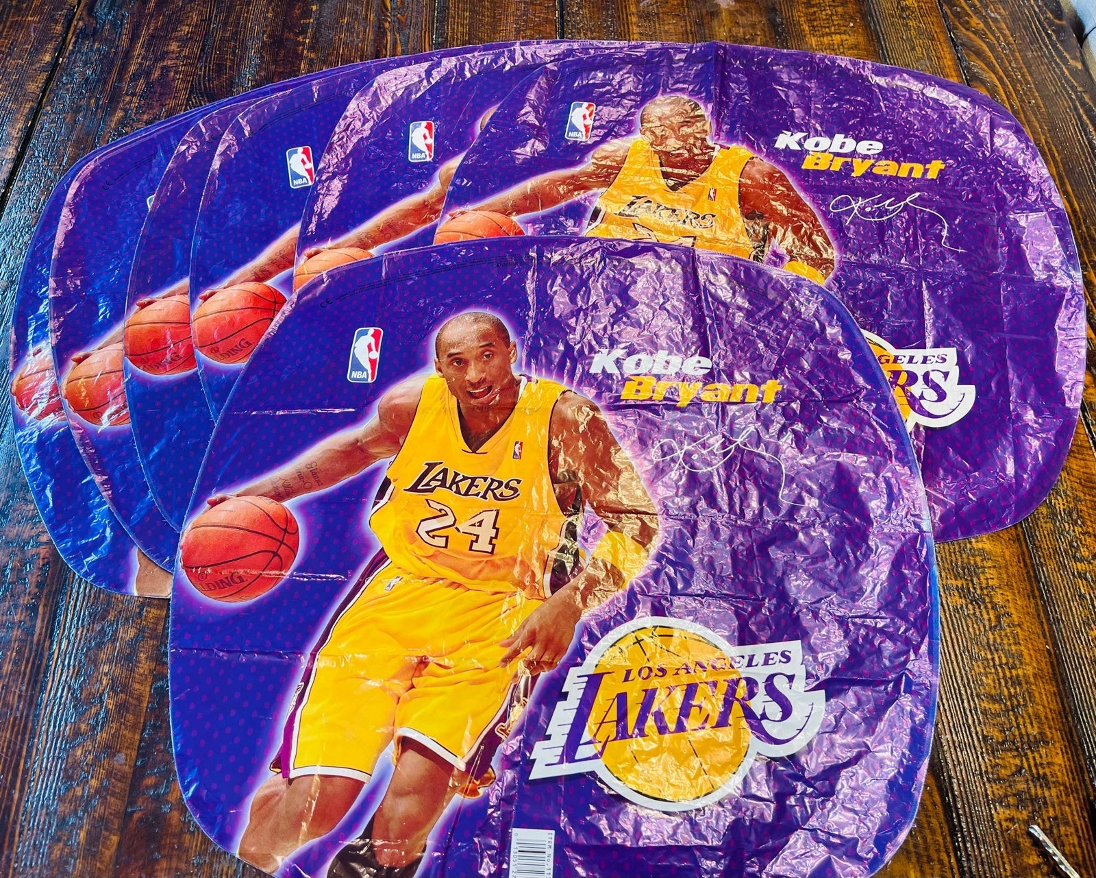 7 - Discontinued Kobe Bryant Foil Helium Balloons 18 Anagram #24 NBA LA Lakers