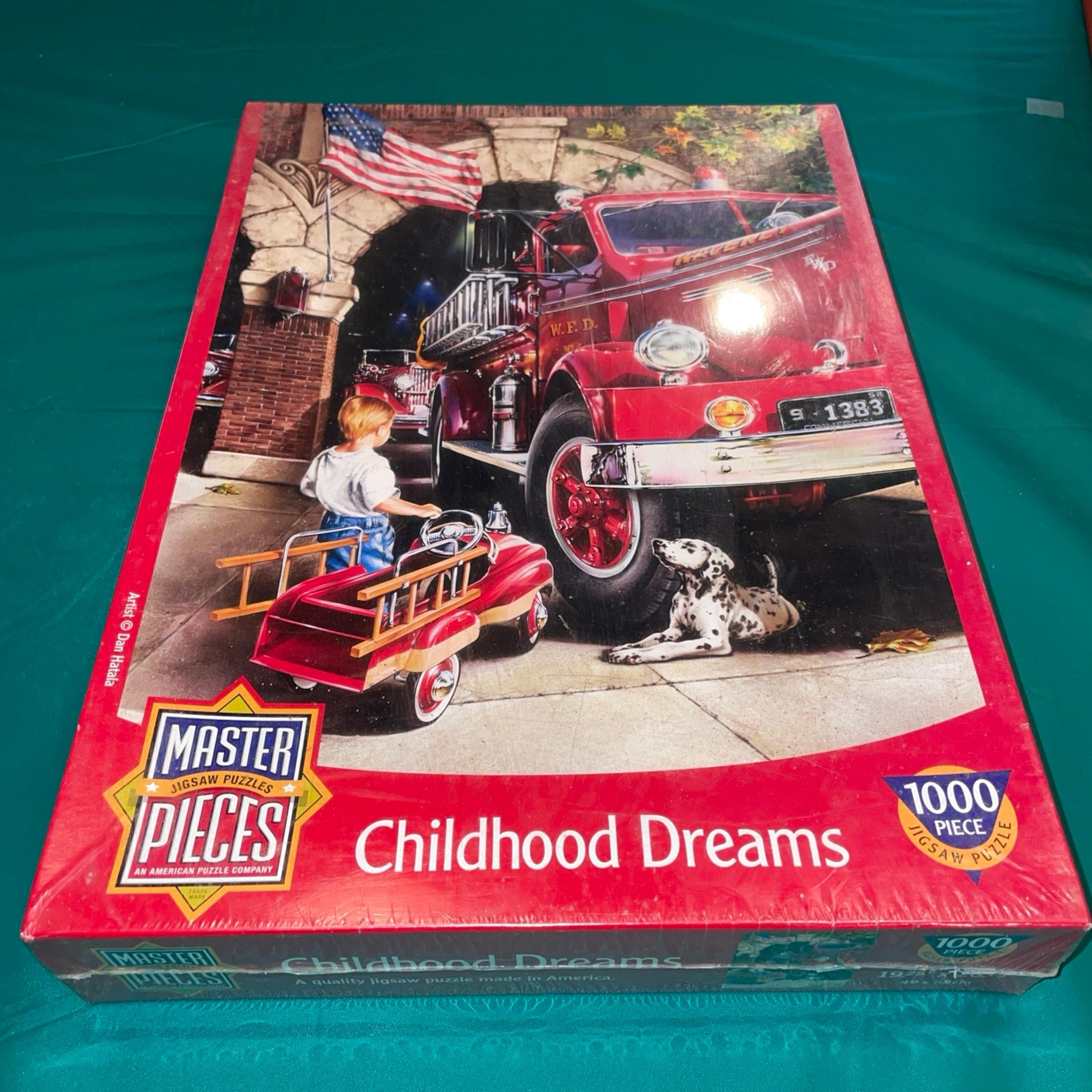 NEW Sealed Masterpieces Childhood Dreams Fire Engine 1000 Piece Puzzle