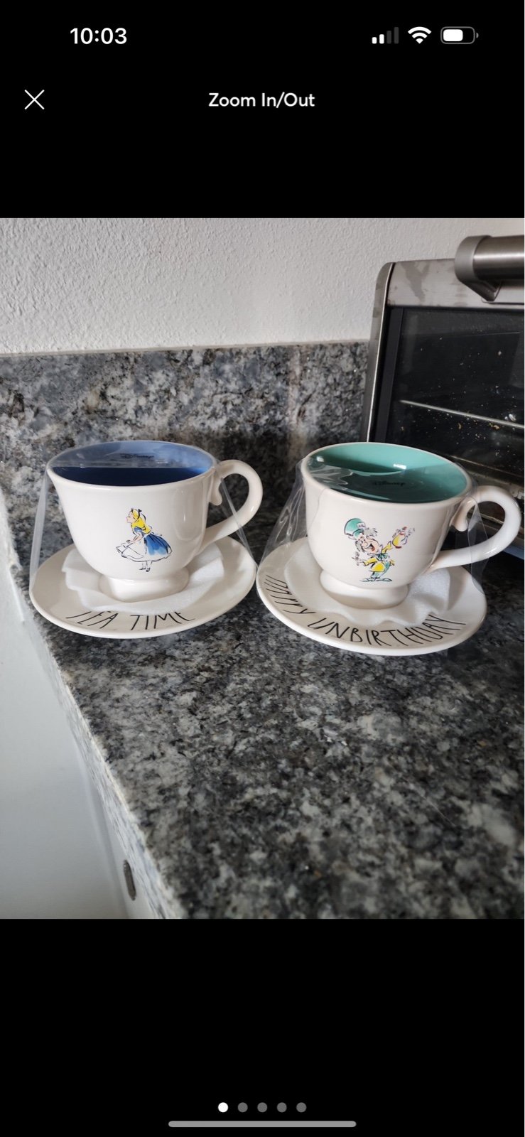 Rae Dunn Disney Alice In Wonderland TEA TIME Ceramic Teacup And Saucer bundle