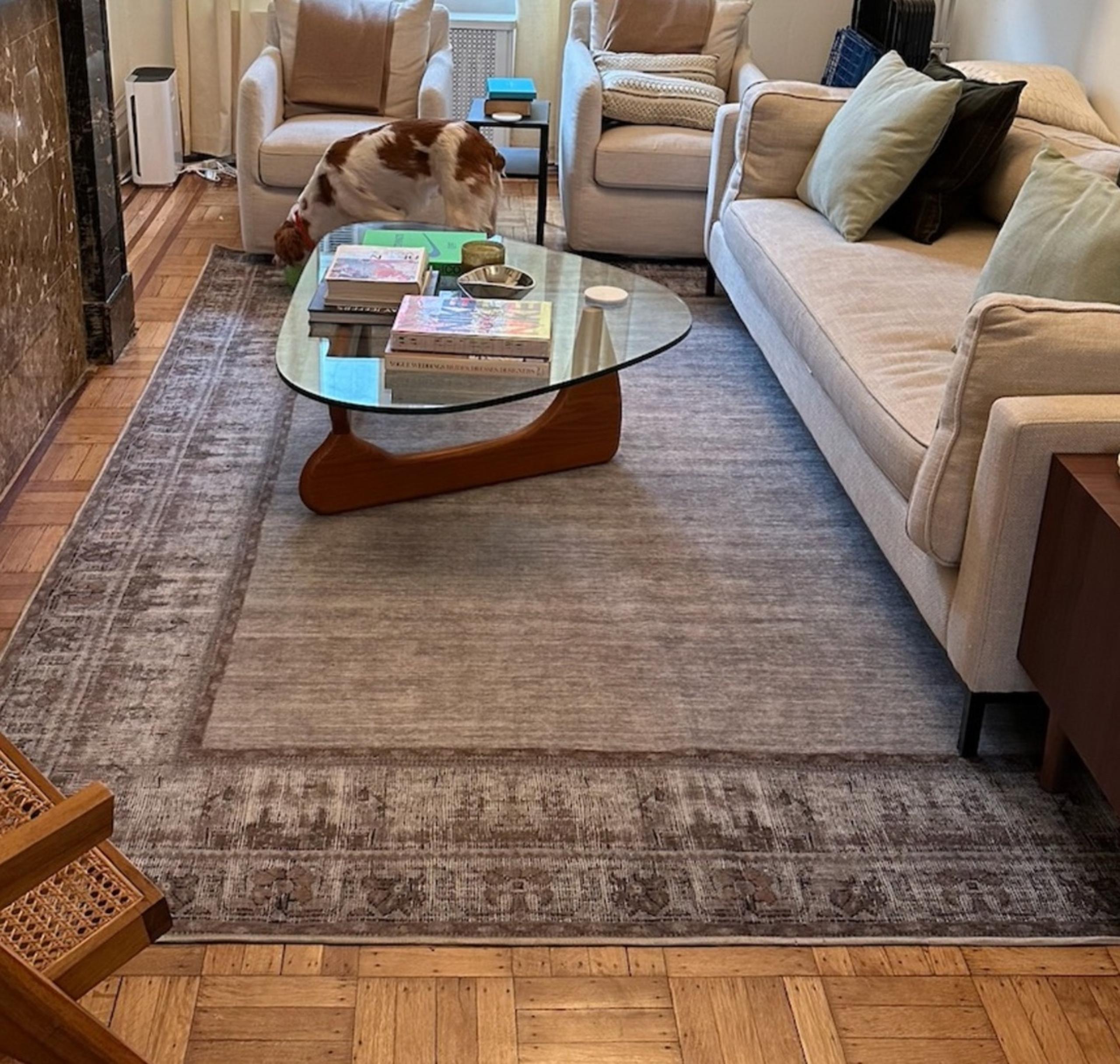 Ruggable 6x9 Rug Cover – Vintage Daisy Grey